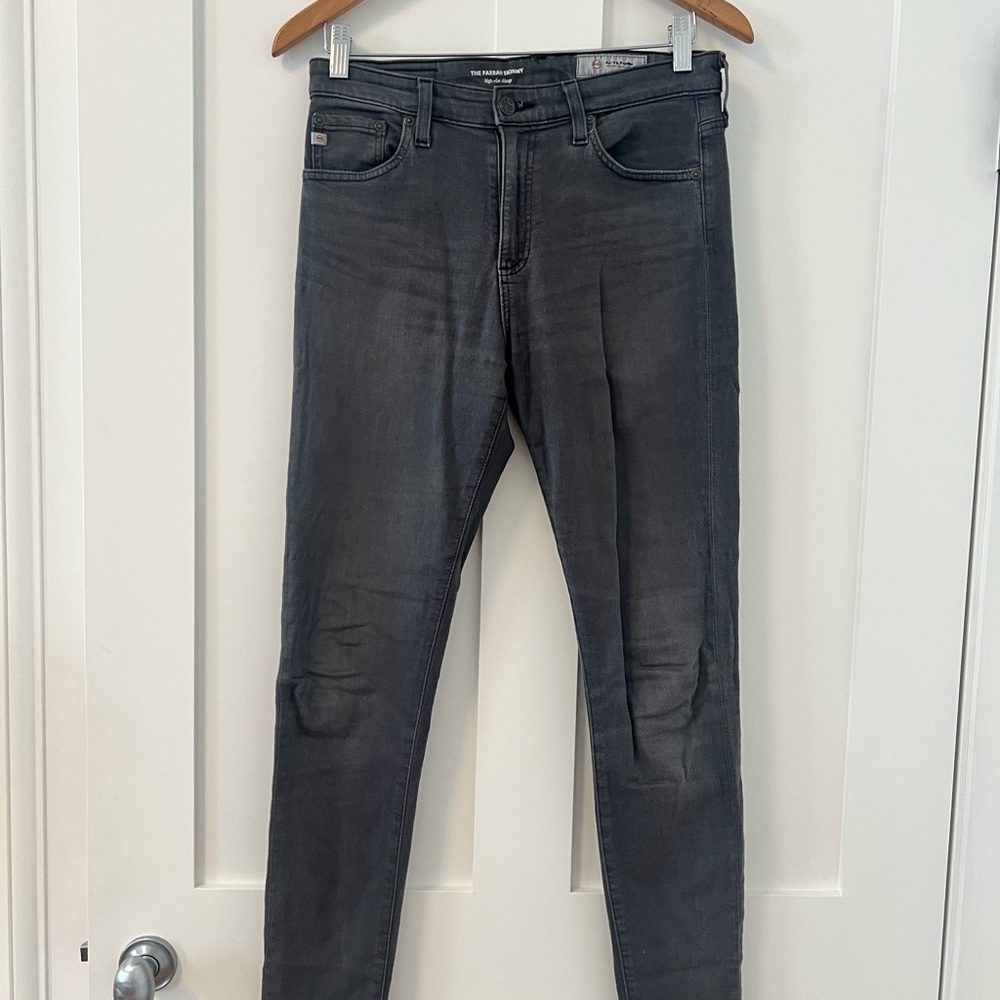 AG Adriano Goldschmied The Farrah Skinny Jeans Charcoal Gray Size 27